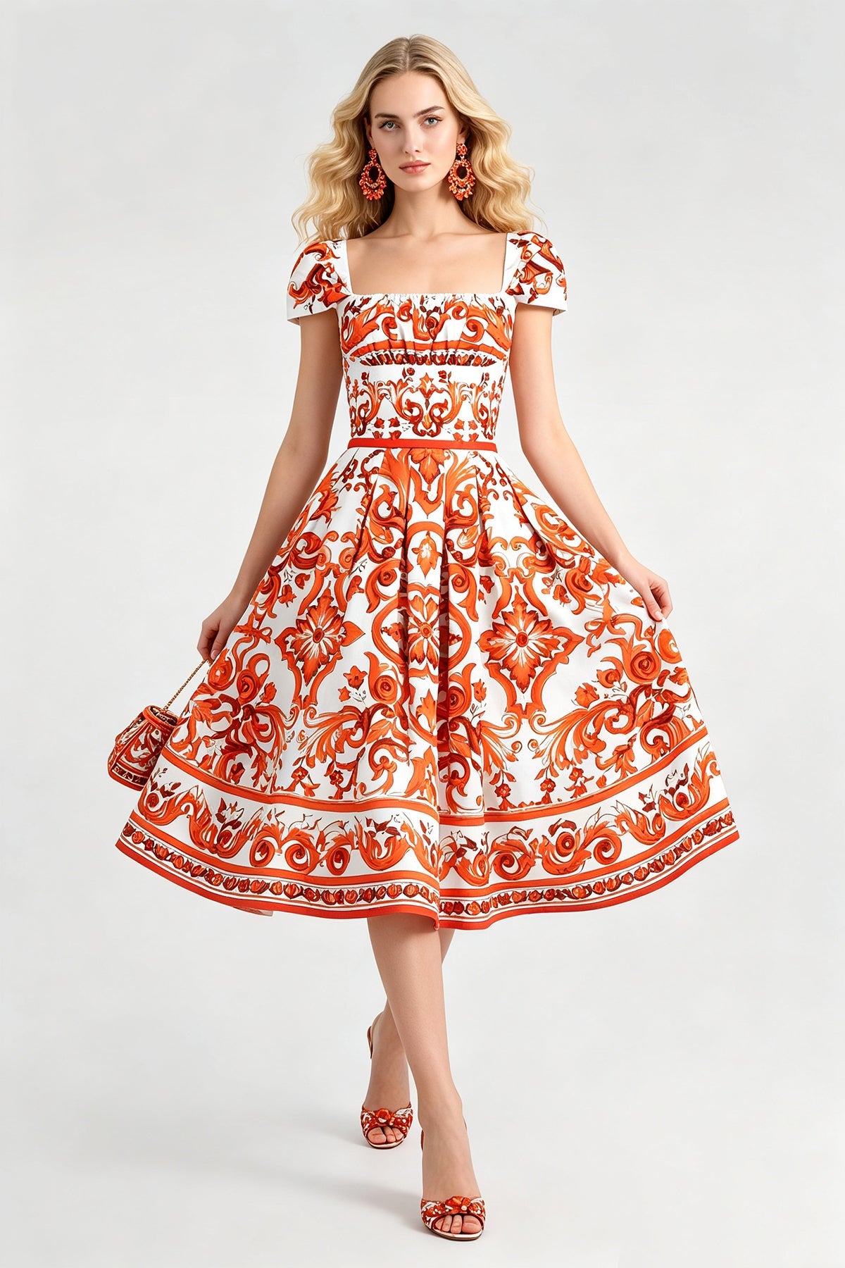 Women Summer Printed Short Sleeved Dress