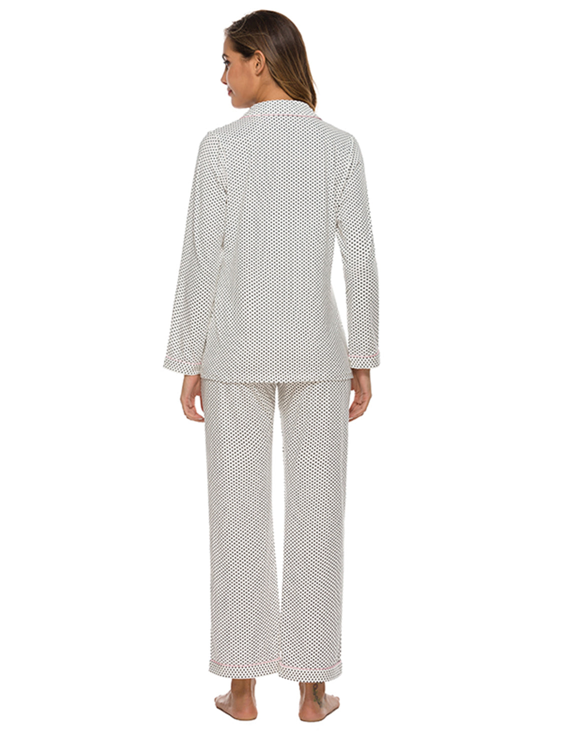Collared Neck Loungewear Set with Pocket - Ladyez