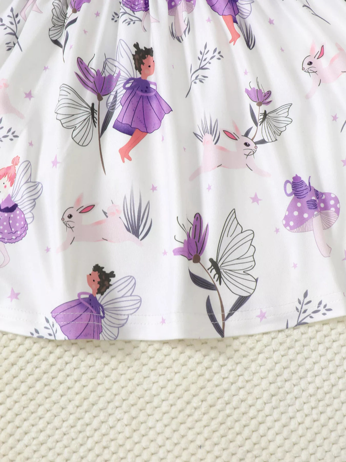 3-Piece Children's Printed Ruffle Sleeve Baby Dress