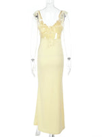 Ruffled V-Neck Sleeveless Maxi Dress - Ladyez