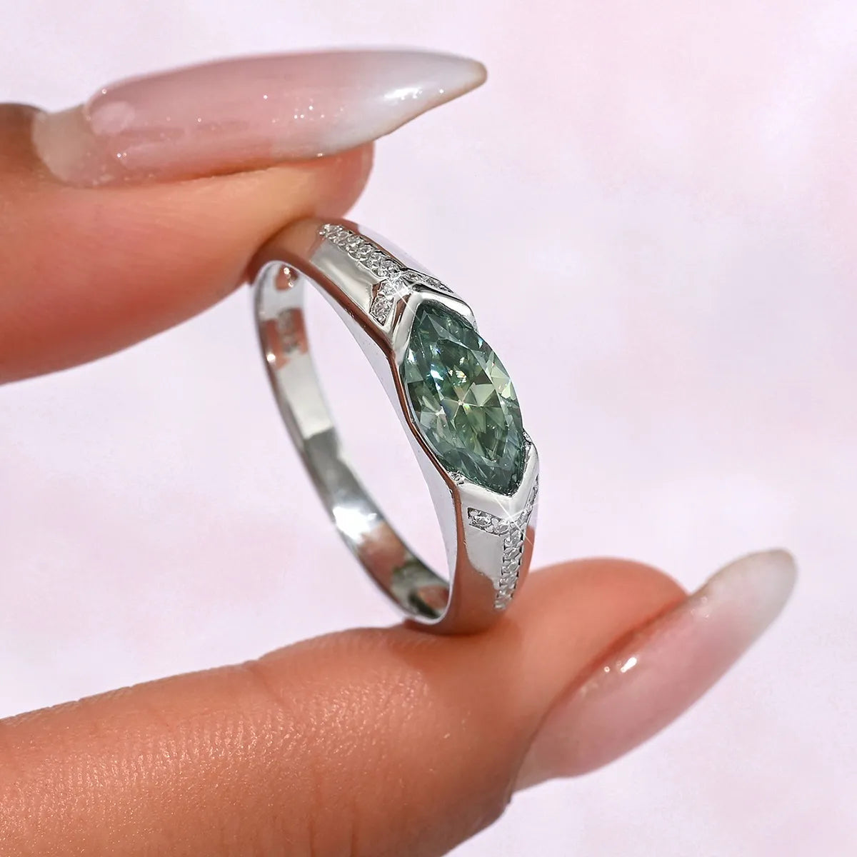 1 Carat Moissanite 925 Sterling Silver Ring - Ladyez