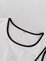 Contrast Trim Sleeveless Top and Wide-Leg Pants Set