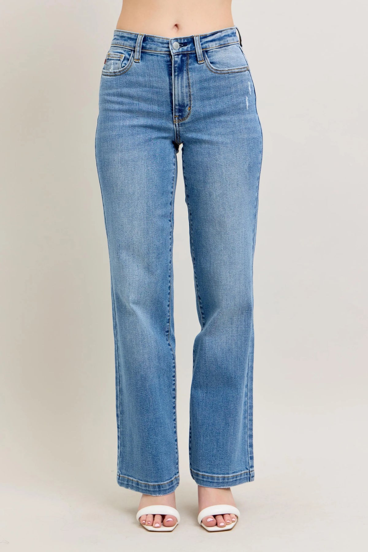 Judy Blue Full Size High Waist Straight Jeans Plus Size - Ladyez