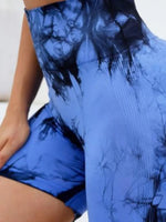 Tie-Dye High Waist Active Shorts - Ladyez