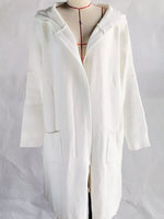 Full Size Hooded Knit Open Front Cardigan Plus Size