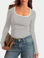Scoop Neck Long Sleeve T-Shirt