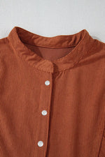 Corduroy Button-Down Babydoll Dress