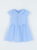 Children's Gingham Peter Pan Collar Button-Front Dress