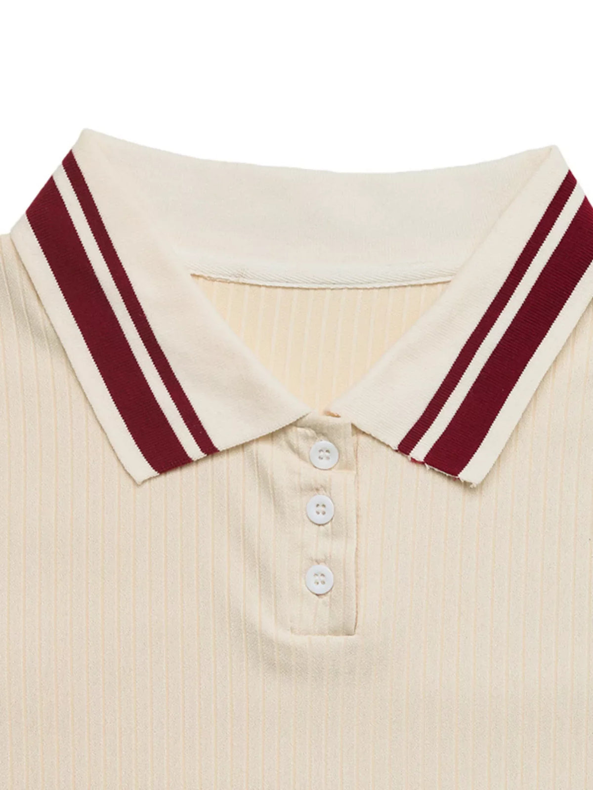 Striped Trim Short Sleeve Top