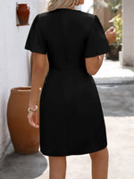 Surplice Flutter Sleeve Mini Dress