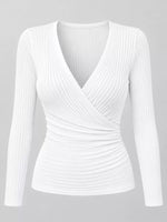 Full Size Ribbed Long Sleeve Slim Fit T-Shirt Plus Size