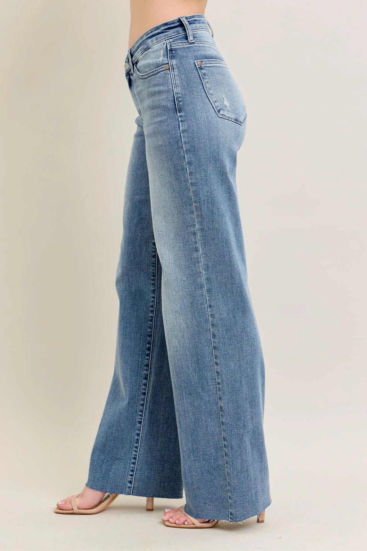 Judy Blue Full Size V - Front Baggy Jeans Plus Size - Ladyez