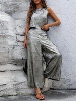 Round Neck Tank and Pants Set