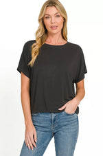 Zenana Round Neck Short Sleeve Cropped T-Shirt