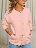Casual Button-Down Knit Cardigan