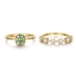 1 Carat Moissanite 925 Sterling Silver 2pcs Ring Set - Ladyez