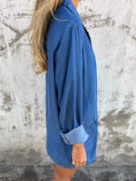 Full Size Button Down Denim Blazer Plus Size