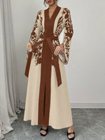Printed Tie Waist Maxi Dress