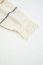 Striped V-Neck Button-Up Cardigan