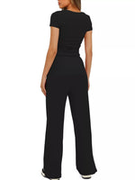 Short Sleeve Top and Drawstring Pants Set