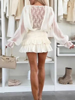Lace Long Sleeve Dress with Short Liner