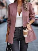 Slim Fit Open Front Blazer