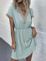 Full Size V-Neck Short Sleeve Dress Plus Size
