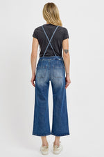 RISEN Full Size Knotted Strap Denim Overalls with Pockets Plus Size - Ladyez