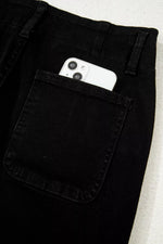 2-Button High Waist Flared Bottom Jeans