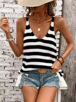 Striped V-Neck Tank