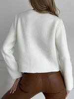 Crew-Neck Button Down Cardigan
