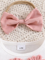 Children's Heart Bowknot Decor Dress with Headband