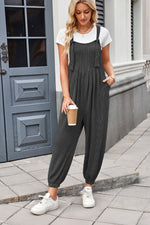 Lovelet Knotted Strap Overalls with Pockets - Ladyez