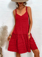 Crisscross Double Spaghetti Straps Tiered Cami Dress