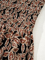 Printed Smocked Bodice Maxi Dress - Ladyez