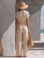 Zipper Front Wide Leg Jumpsuit