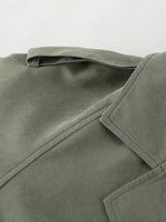 Lapel Collar Tie Waist Trench Jacket