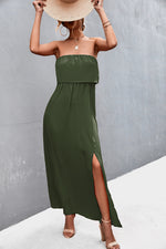 Strapless Split Maxi Dress - Ladyez