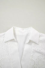 Solid Color Eyelet Embroidered T Shirt Mini Dress