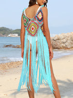 Fringe Spaghetti Strap Cover-Up - Ladyez