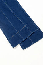 Center Seam Deep Wash Straight Jeans - Ladyez