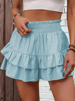 Ruffle Layered High Waist Casual Skort