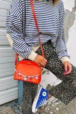 Striped Round Neck Dropped Shoulder Sweatshirt