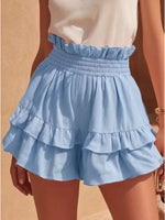 Full Size Ruffled High-Waisted Shorts Plus Size