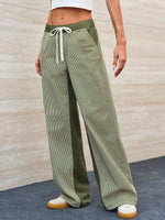 Striped Wide Leg Jeans - Ladyez
