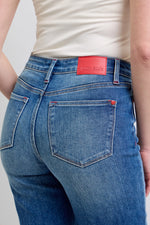 Judy Blue Full Size Mr Plaid Print Cuff Bf Jeans Plus Size - Ladyez