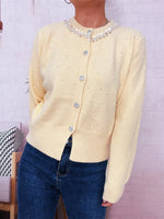 Pearl Detail Button-Front Cardigan