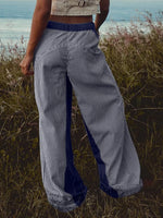 Striped Wide Leg Jeans - Ladyez