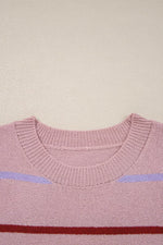 Striped Drop Shoulder Long Sleeve Sweater