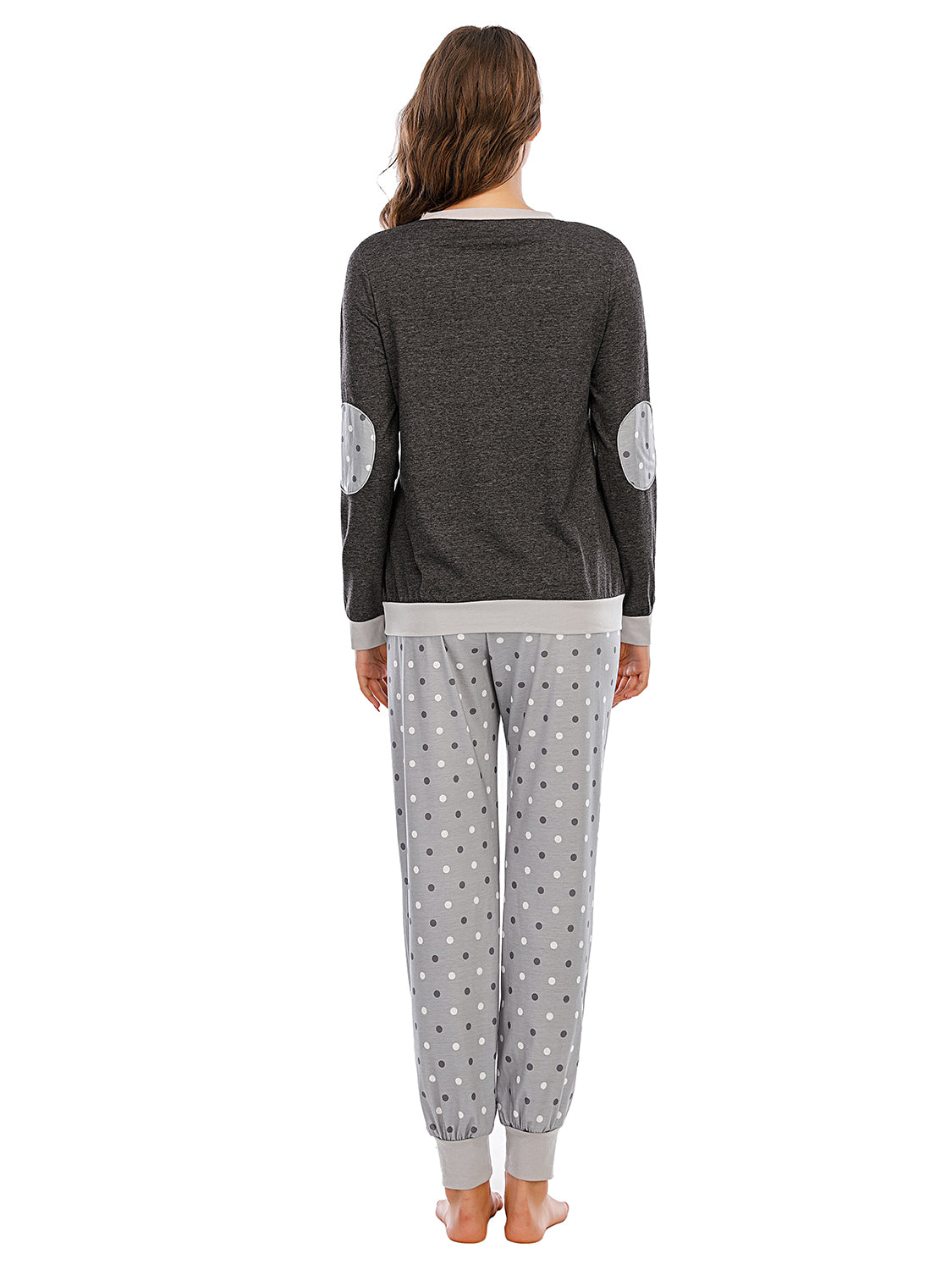 Long Sleeve Top and Polka Dot Pants Set - Ladyez